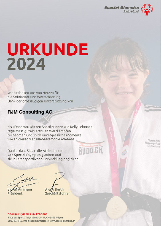 Urkunde Special Olympics 2024