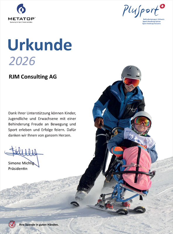 Urkunde Sponsoring PluSport-2026